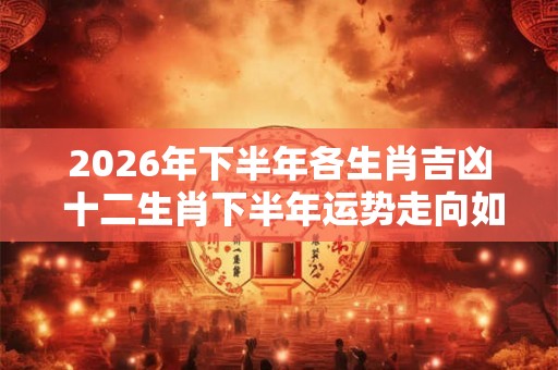 2026年下半年各生肖吉凶 十二生肖下半年运势走向如何