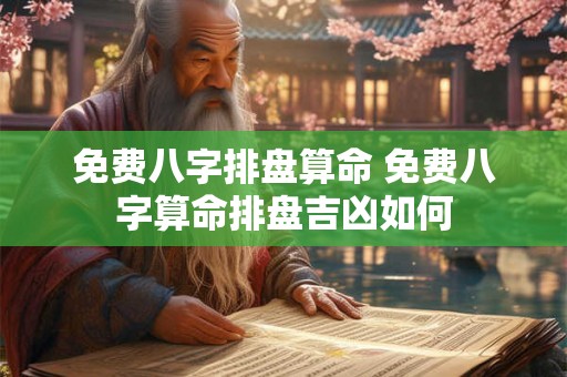 免费八字排盘算命 免费八字算命排盘吉凶如何