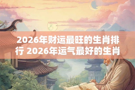 2026年财运最旺的生肖排行 2026年运气最好的生肖是谁