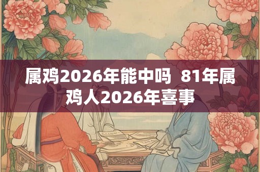 属鸡2026年能中吗  81年属鸡人2026年喜事