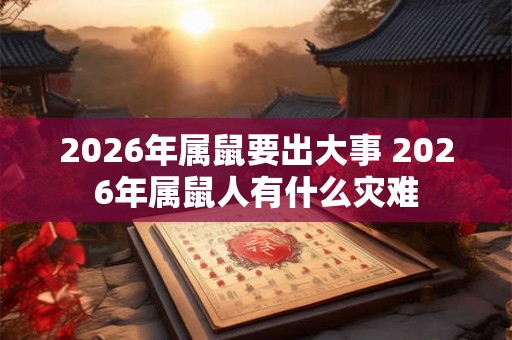 2026年属鼠要出大事 2026年属鼠人有什么灾难