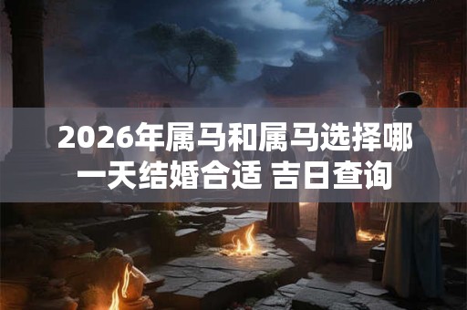 2026年属马和属马选择哪一天结婚合适 吉日查询