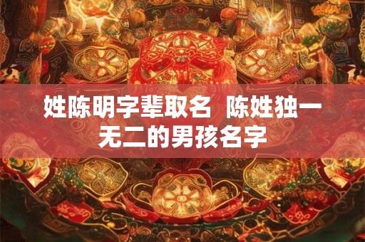 姓陈明字辈取名 陈姓独一无二的男孩名字 姓陈明字辈取名 陈姓独一无二的男孩名字