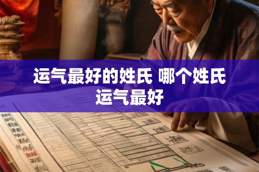 运气最好的姓氏 哪个姓氏运气最好