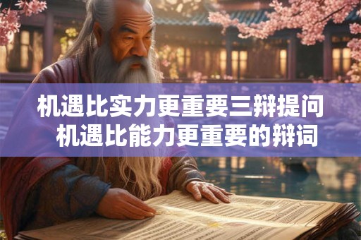 机遇比实力更重要三辩提问 机遇比能力更重要的辩词 机遇比实力更重要三辩提问 机遇比能力更重要的辩词