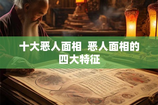 十大恶人面相  恶人面相的四大特征