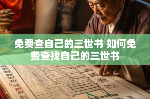 免费查自己的三世书 如何免费查找自己的三世书