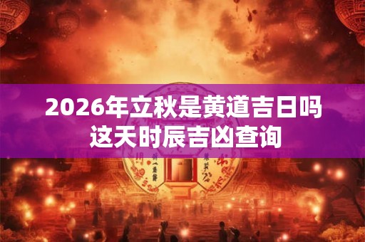 2026年立秋是黄道吉日吗 这天时辰吉凶查询