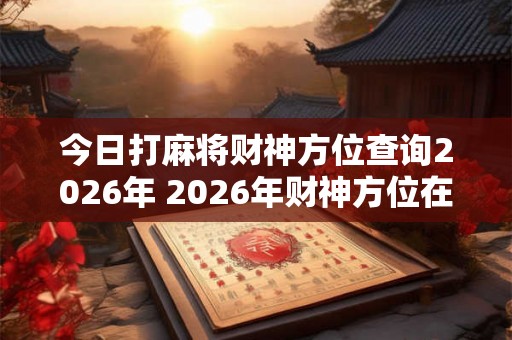 今日打麻将财神方位查询2026年 2026年财神方位在哪打麻将 今日打麻将财神方位查询2026年 2026年财神方位在哪打麻将