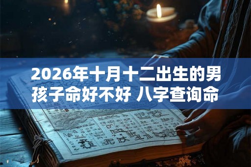 2026年十月十二出生的男孩子命好不好 八字查询命理