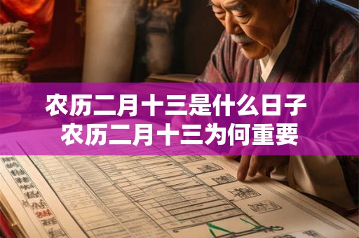 农历二月十三是什么日子 农历二月十三为何重要