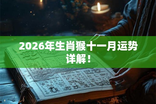 2026年生肖猴十一月运势详解！