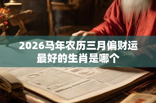 2026马年农历三月偏财运最好的生肖是哪个