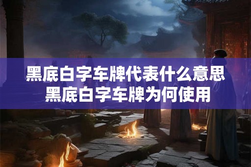 黑底白字车牌代表什么意思 黑底白字车牌为何使用