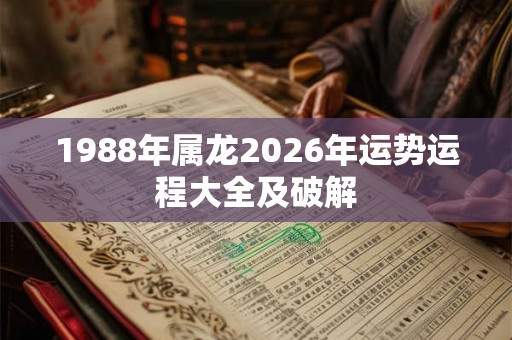 1988年属龙2026年运势运程大全及破解 1988年属龙2026年运势运程大全及破解