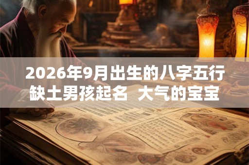 2026年9月出生的八字五行缺土男孩起名  大气的宝宝名