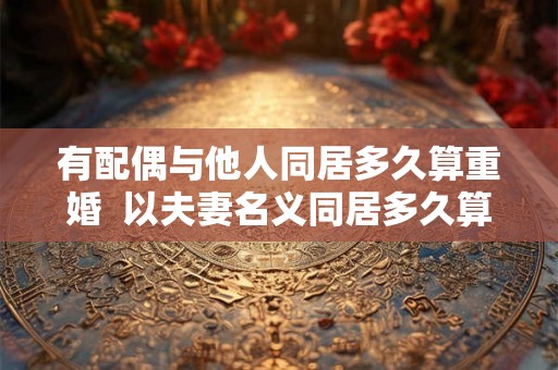 有配偶与他人同居多久算重婚  以夫妻名义同居多久算重婚