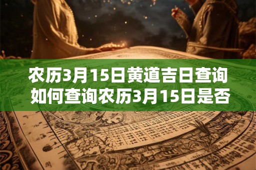 农历3月15日黄道吉日查询 如何查询农历3月15日是否是黄道吉日