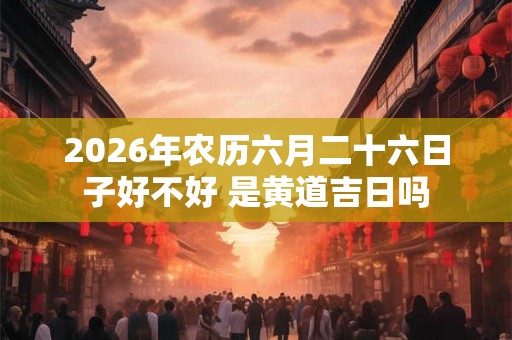 2026年农历六月二十六日子好不好 是黄道吉日吗