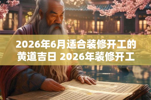 2026年6月适合装修开工的黄道吉日 2026年装修开工黄道吉日 2026年6月适合装修开工的黄道吉日 2026年装修开工黄道吉日