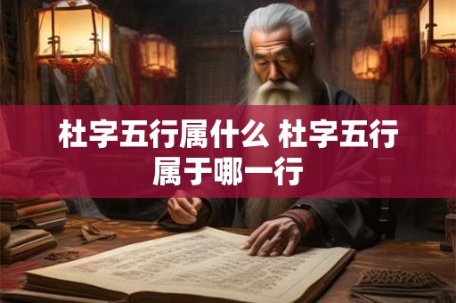 杜字五行属什么 杜字五行属于哪一行