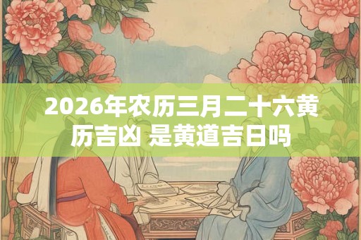 2026年农历三月二十六黄历吉凶 是黄道吉日吗