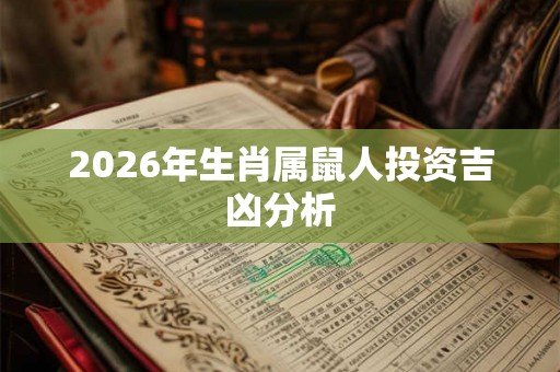 2026年生肖属鼠人投资吉凶分析