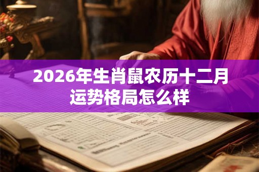 2026年生肖鼠农历十二月运势格局怎么样 2026年生肖鼠农历十二月运势格局怎么样