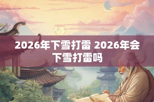 2026年下雪打雷 2026年会下雪打雷吗