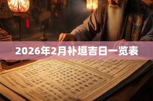 2026年2月补垣吉日一览表