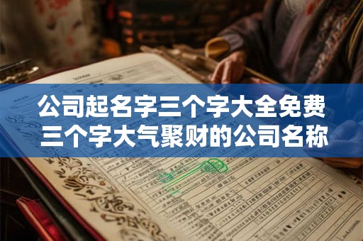公司起名字三个字大全免费 三个字大气聚财的公司名称
