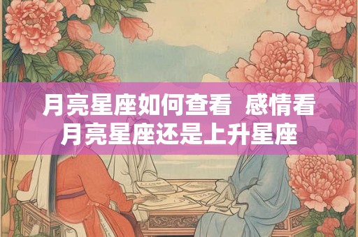 月亮星座如何查看  感情看月亮星座还是上升星座