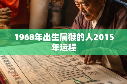 1968年出生属猴的人2015年运程