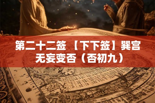 第二十二签 【下下签】巽宫 无妄变否（否初九）