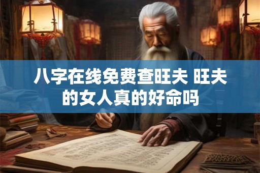 八字在线免费查旺夫 旺夫的女人真的好命吗