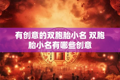 有创意的双胞胎小名 双胞胎小名有哪些创意