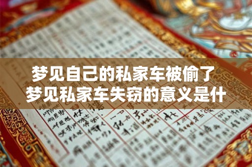 梦见自己的私家车被偷了 梦见私家车失窃的意义是什么