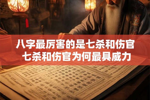 八字最厉害的是七杀和伤官 七杀和伤官为何最具威力