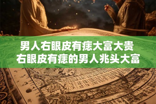 男人右眼皮有痣大富大贵 右眼皮有痣的男人兆头大富大贵