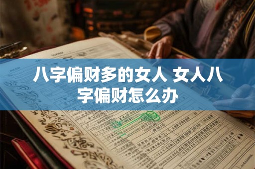 八字偏财多的女人 女人八字偏财怎么办