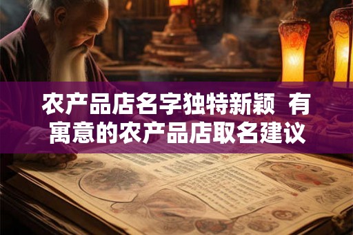 农产品店名字独特新颖 有寓意的农产品店取名建议 农产品店名字独特新颖 有寓意的农产品店取名建议