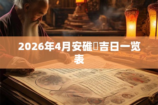 2026年4月安碓硙吉日一览表