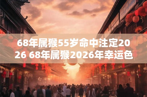 68年属猴55岁命中注定2026 68年属猴2026年幸运色