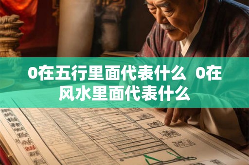 0在五行里面代表什么  0在风水里面代表什么