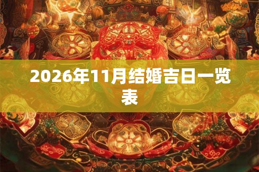 2026年11月结婚吉日一览表