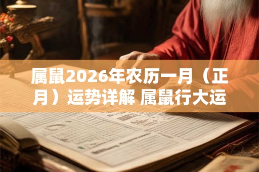 属鼠2026年农历一月（正月）运势详解 属鼠行大运时间