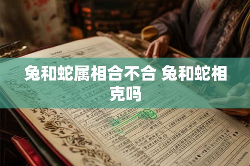 兔和蛇属相合不合 兔和蛇相克吗