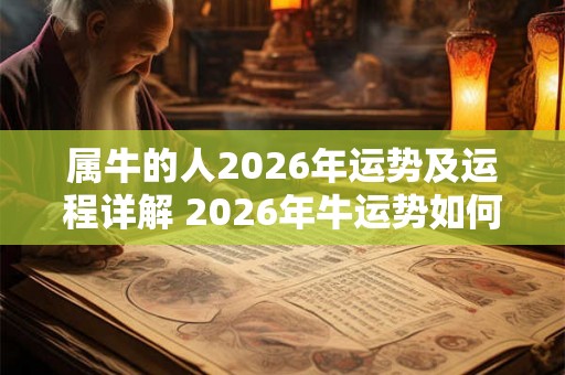 属牛的人2026年运势及运程详解 2026年牛运势如何