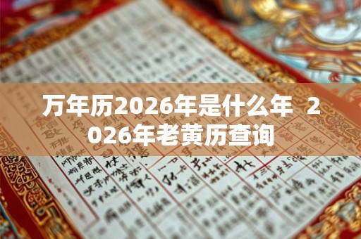 万年历2026年是什么年  2026年老黄历查询