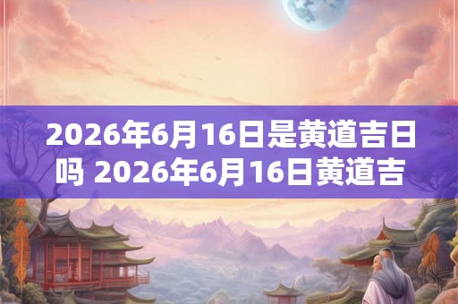 2026年6月16日是黄道吉日吗 2026年6月16日黄道吉日